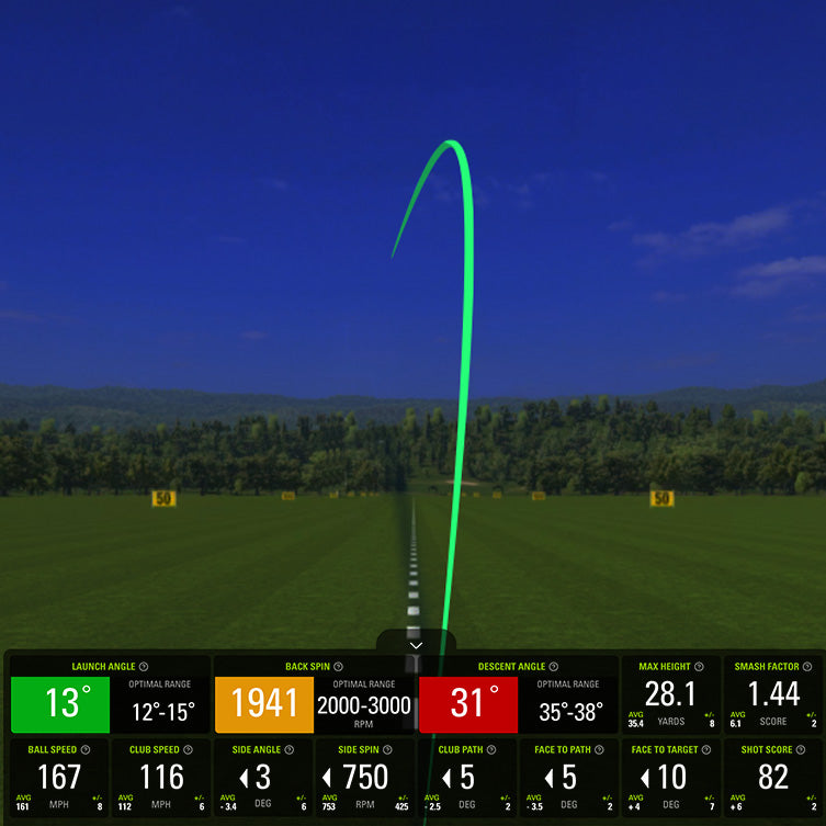 SKYTRAK golf sim software shot screen