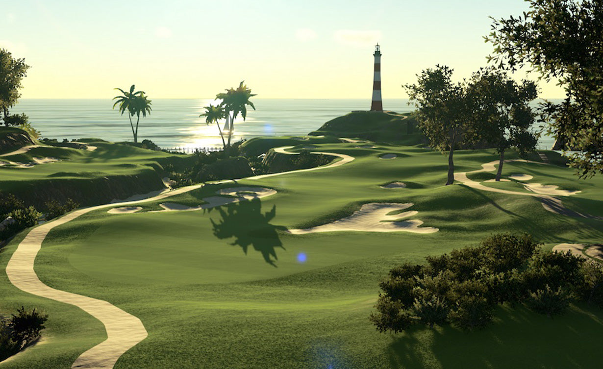 Play world class golf courses on a SKYTRAK golf simulator