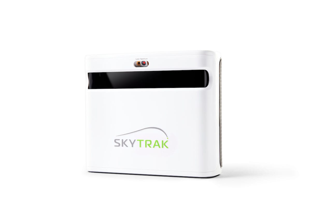 White box with black top and 'SKYTRAK' branding on a white background