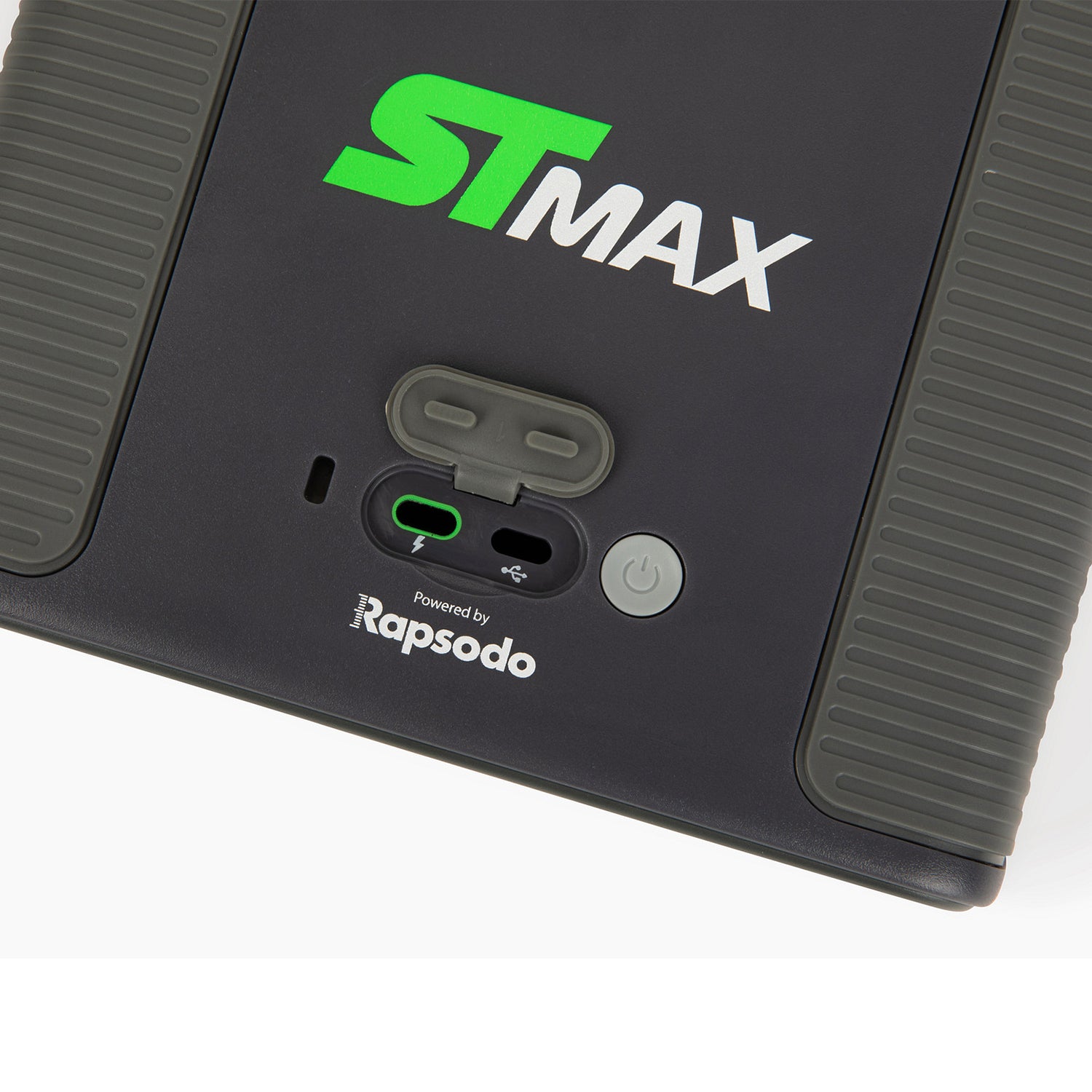 SKYTRAK MAX launch monitor USB-C ports and connectivity options closeup