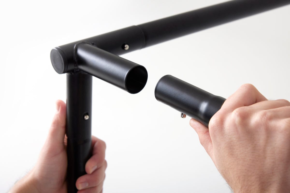 Steel frame connection for the SKYTRAK Studio enclosure