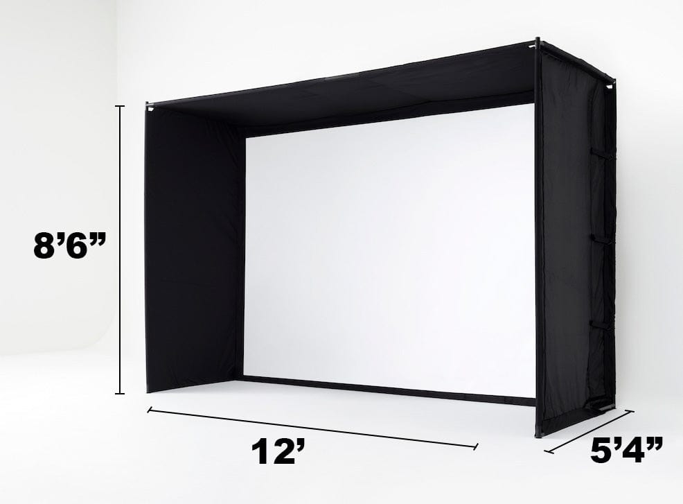 Measurements for Studio 12 enclosure SKYTRAK golf simulation accessories
