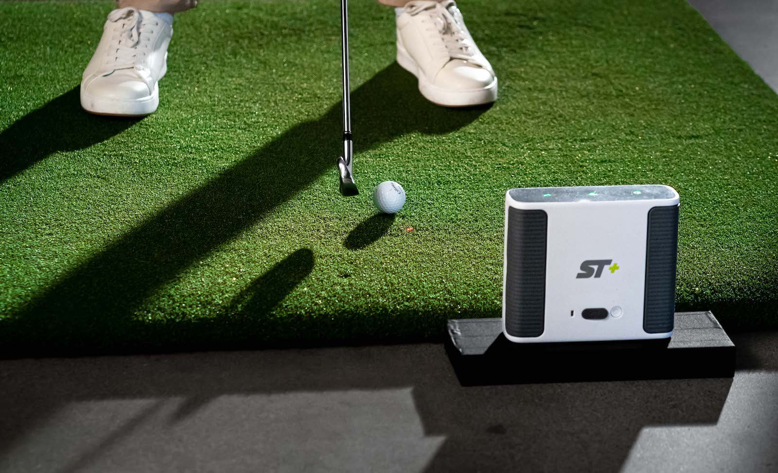 Hitting off a hitting mat with the SKYTRAK+ Launch Monitor