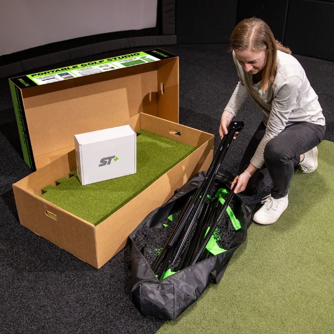 Unboxing the SKYTRAK Portable Golf Studio easy to assemble and take on the go 