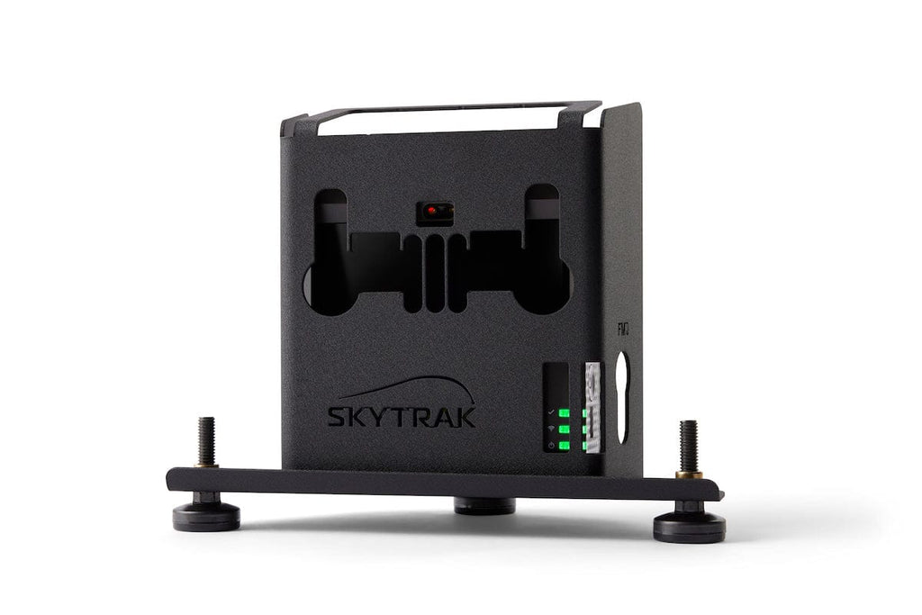 SkyTrak launch monitor in the protective case SkyTrak golf simulation accessories