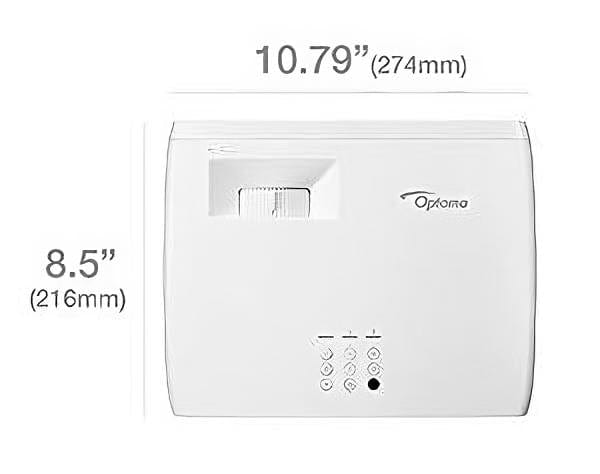 Optoma short throw projector top view SkyTrak golf simulator accessories