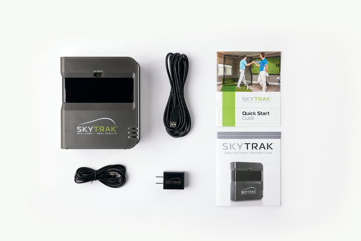 What comes in the SkyTrak launch monitor box