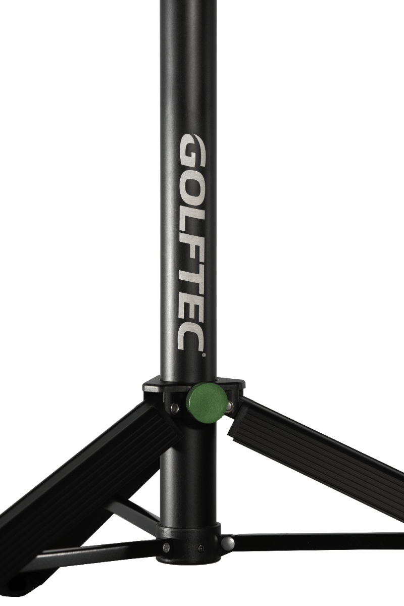 Close up view of the bottom of the GOLFTEC tripod stand