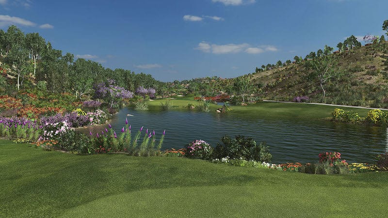 Aviara golf course on SkyTrak simulation software