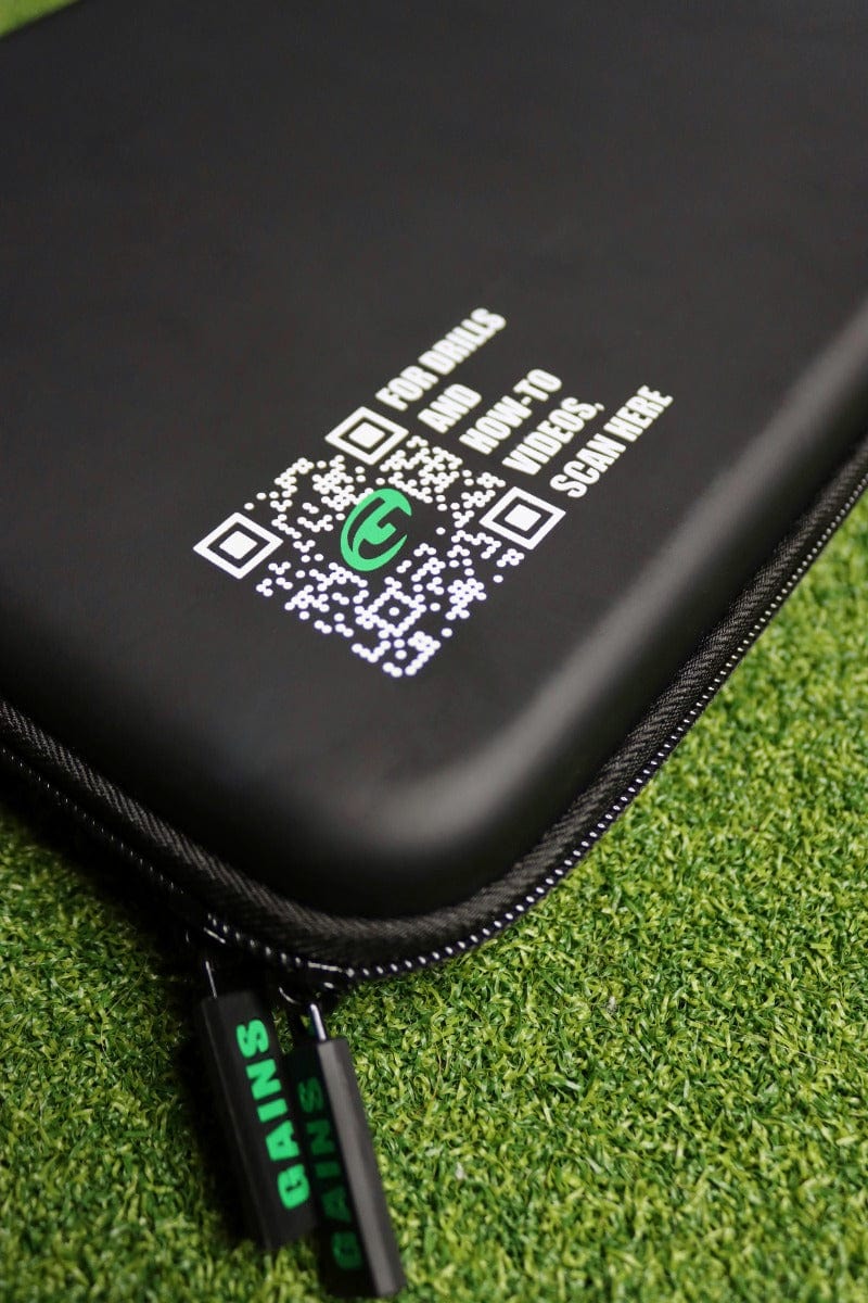 Short Game Kit Case includes QR code scan for golf drills and how-to videos 