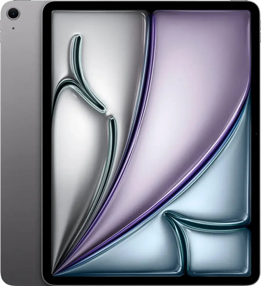Close-up of a iPad with a colorful abstract design on the screen