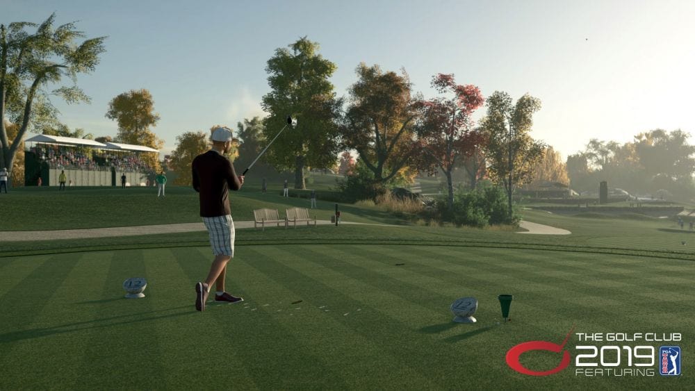 The Golf Club 2019 tee off SkyTrak simulator software